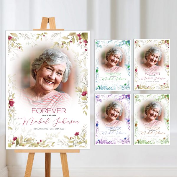 Funeral memory photo sign