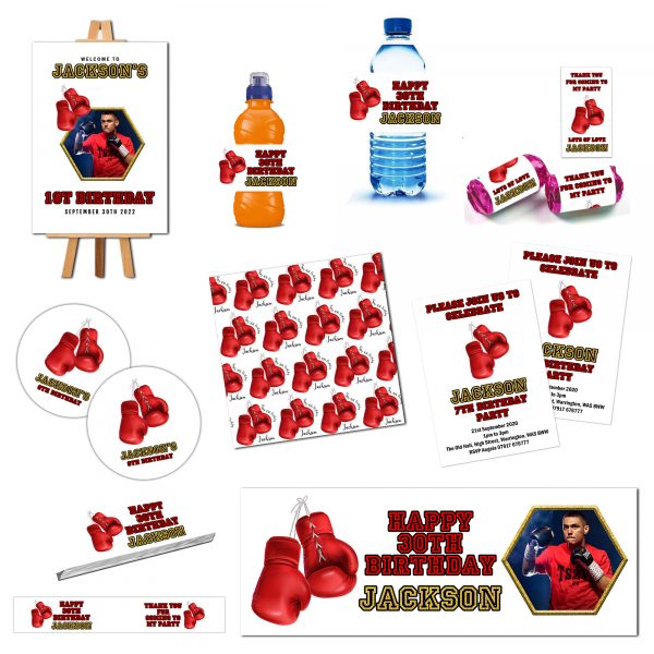 Personalised Boxing theme party decorations ,large choice of items and free shipping.